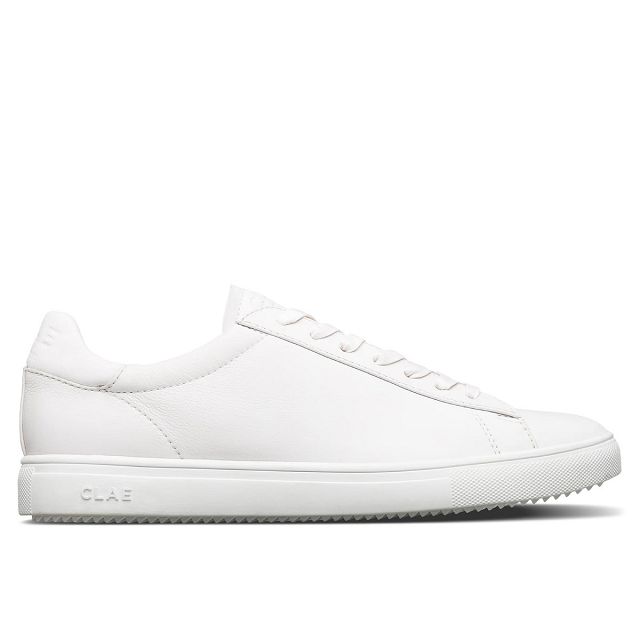 CLAE BRADLEY ESSENTIALS Shoes Mens USA607-D19 In Triple White Leather